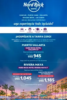 Oferta de viaje mexico puerto vallarta riviera maya hard rock hotel precios