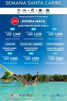 Oferta de viaje mexico riviera maya cancun playa del carmen semana santa caribe precios