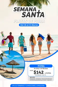 Oferta de viaje nacional semana santa playas de piura precios